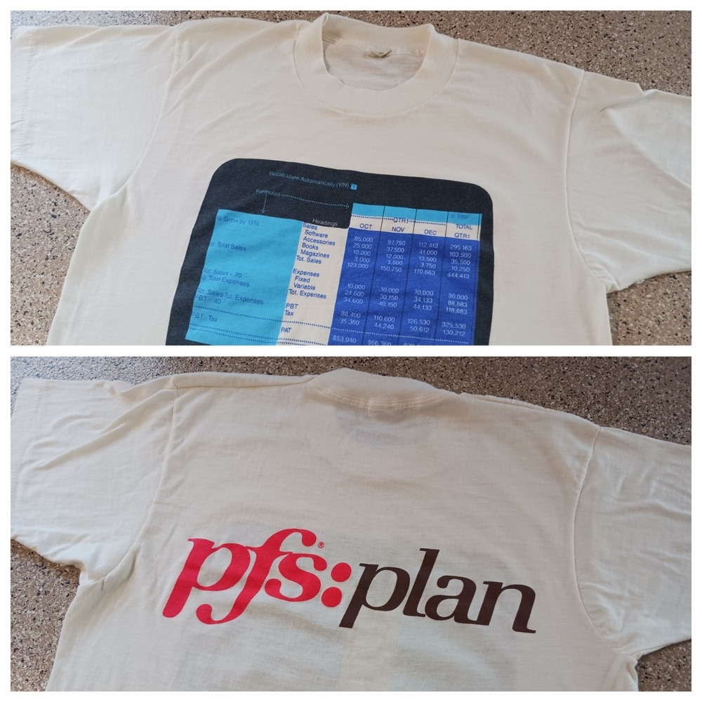 Vintage PFS:Plan Personal Filing System T Shirt Mens Large Single Stitch USA 80s